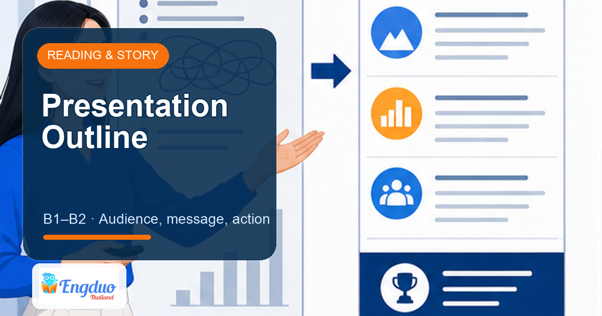 Engduo Reading & Story lesson cover for Read and Improve a Presentation Outline