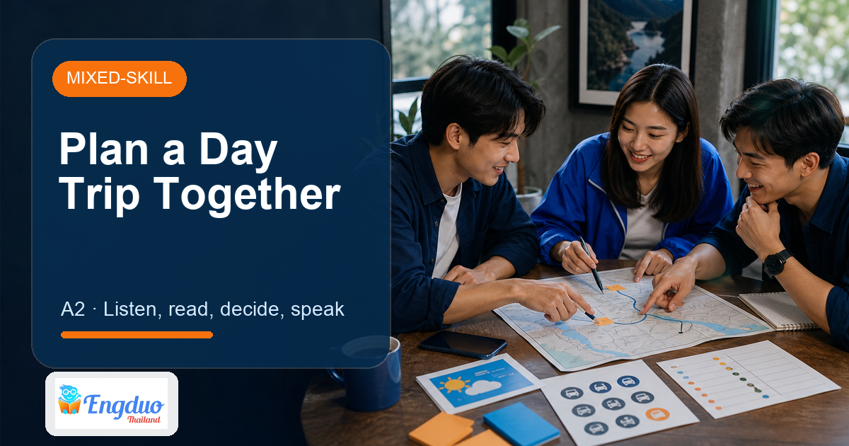 Engduo Mixed-Skill Lessons lesson cover for Plan a Day Trip Together