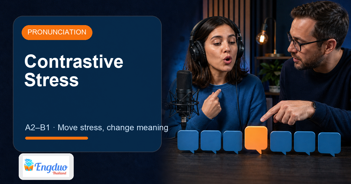 Engduo Pronunciation Lab lesson cover for Contrastive Stress