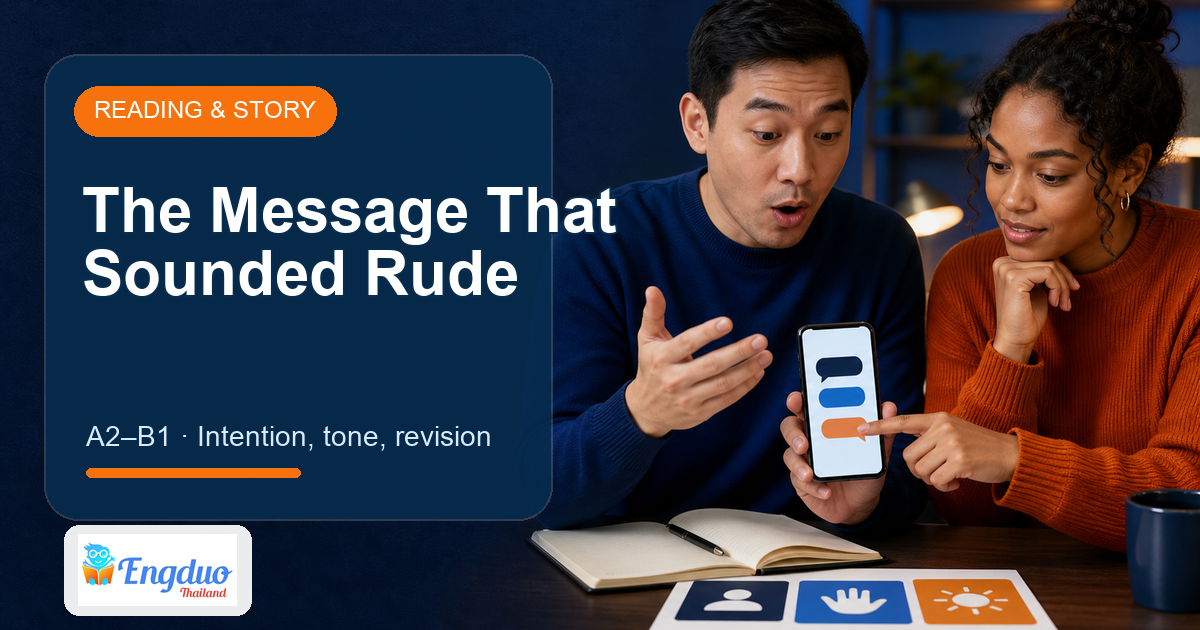 Engduo Reading & Story lesson cover for The Message That Sounded Rude