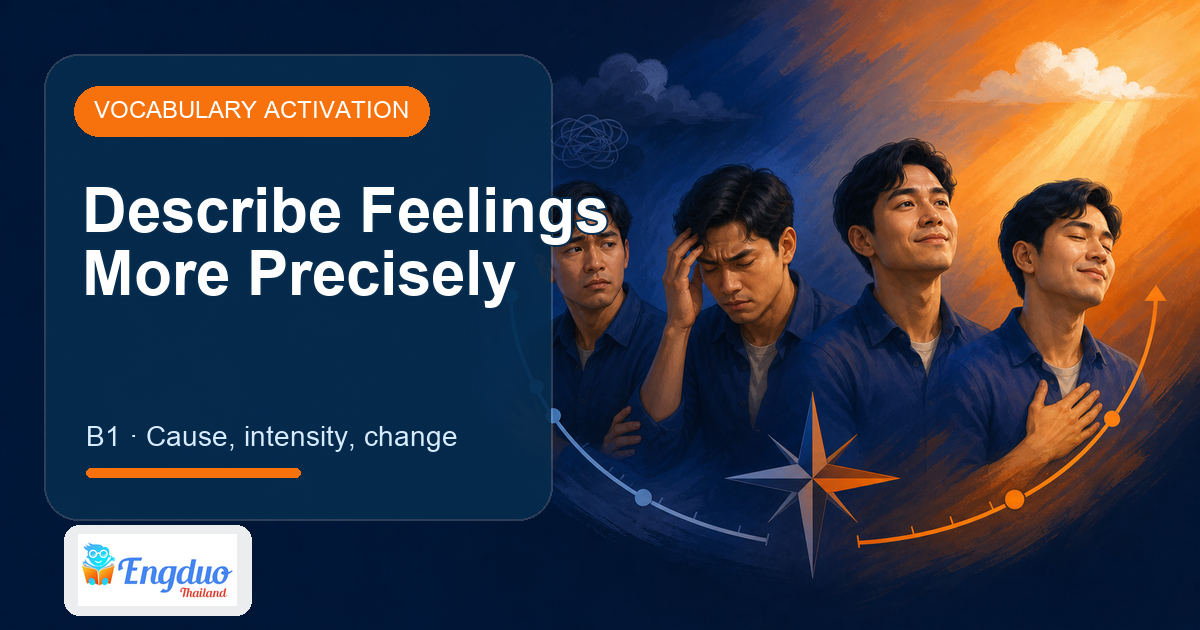 Engduo Vocabulary Builder lesson cover for Describe Feelings More Precisely