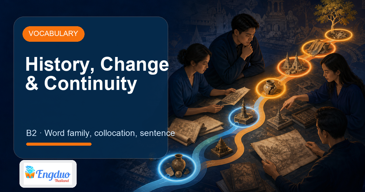 Engduo Vocabulary Builder lesson cover for History, Change, and Continuity