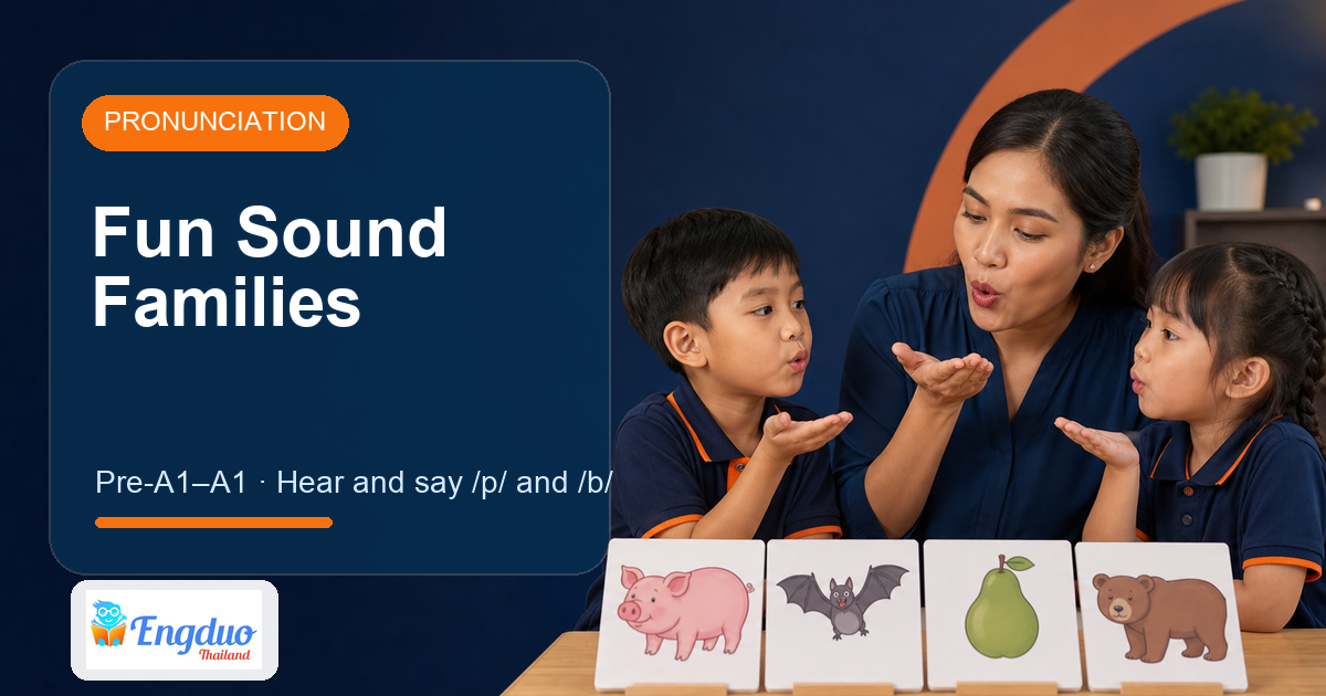 Engduo Pronunciation Lab lesson cover for Fun Sound Families