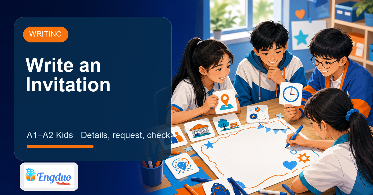 Engduo Writing Practice lesson cover for Write an Invitation