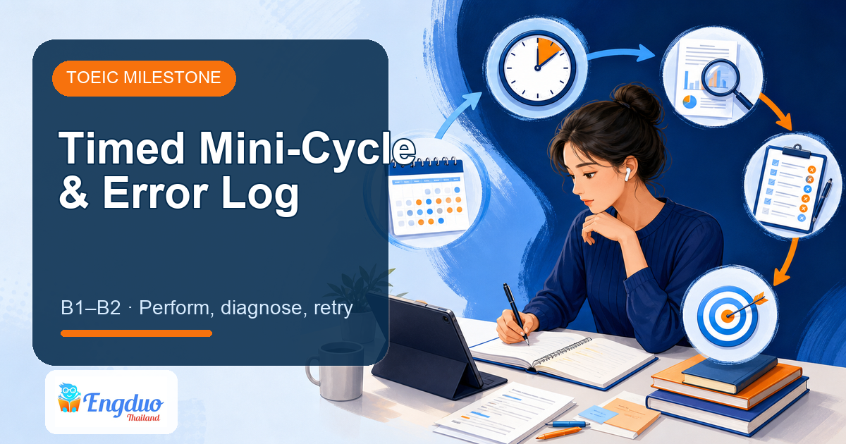 Engduo TOEIC Pilot lesson cover for Timed Mini-Cycle and Error Log