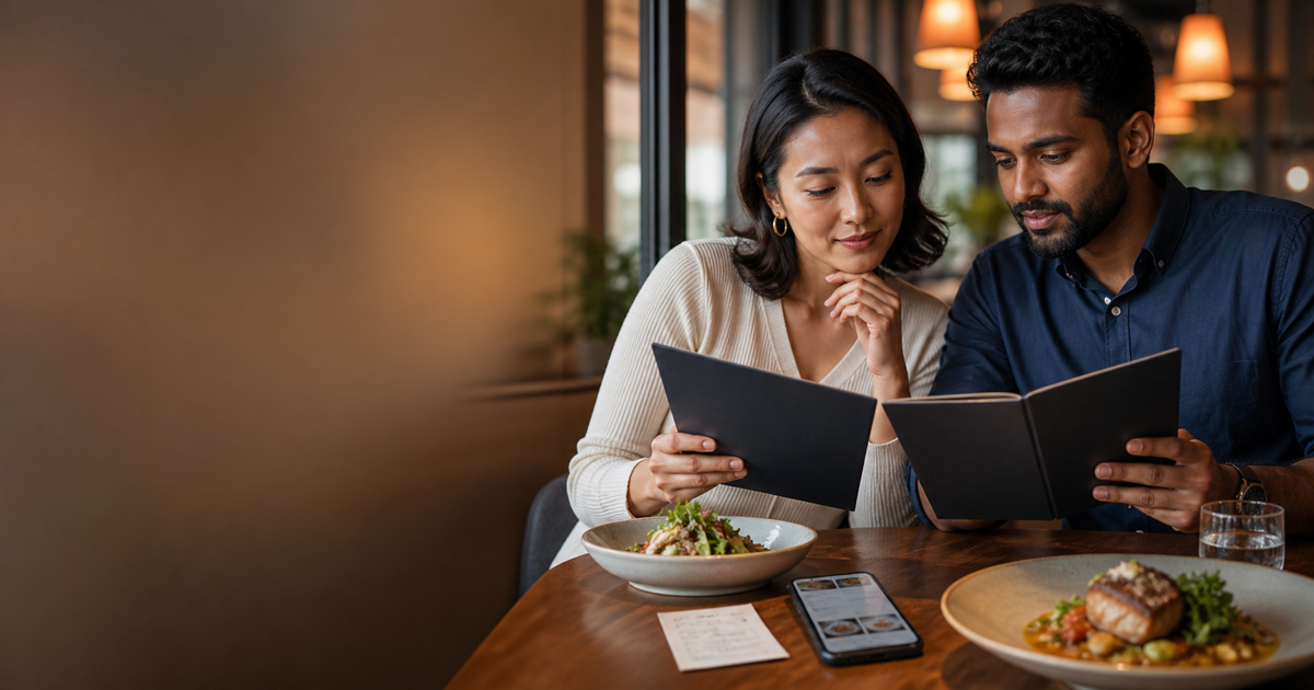 Engduo lesson cover for Evaluate Restaurant Quality, Value, and Dietary Evidence